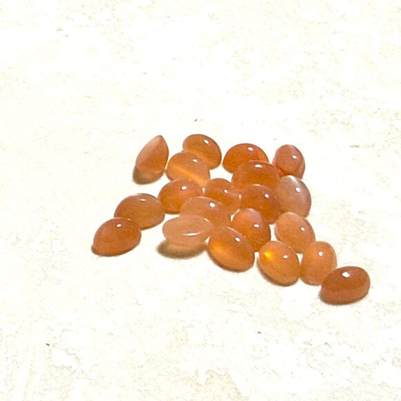 2/$20, Small Glass Bottle Pendant w/ Tiny Genuine Peachy Moonstone Cabochons - Picture 3 of 7